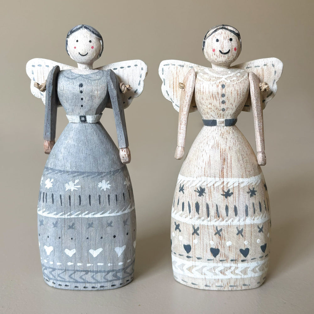 East of India Wooden Folk Art Angel | Natural Christmas Decoration Christmas Decoration East of India Wooden Folk Art Angel Christmas Decoration - Natural