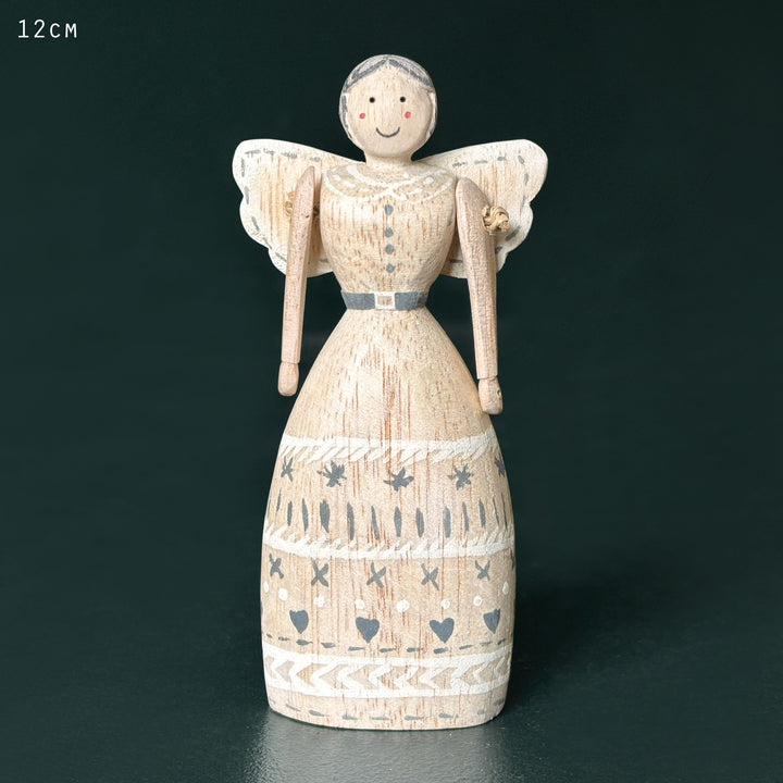 East of India Wooden Folk Art Angel | Natural Christmas Decoration Christmas Decoration East of India Wooden Folk Art Angel Christmas Decoration - Natural
