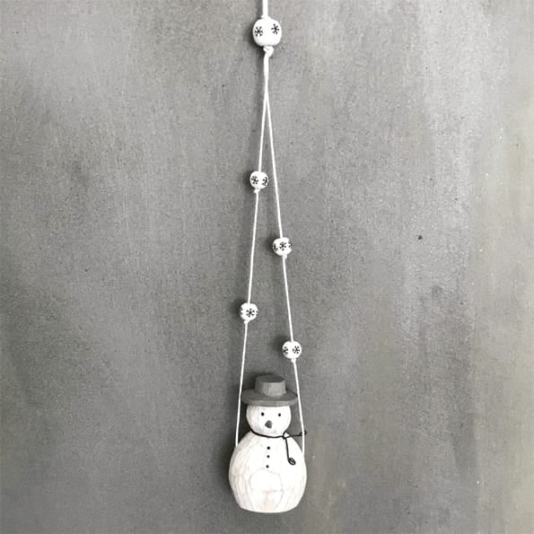 East of India Wooden Hanging Mobile | Snowman With Snowflakes Hanging Decoration East of India Wooden Hanging Mobile - Snowman With Snowflakes