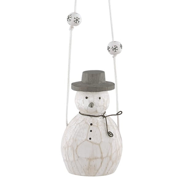 East of India Wooden Hanging Mobile | Snowman With Snowflakes Hanging Decoration East of India Wooden Hanging Mobile - Snowman With Snowflakes