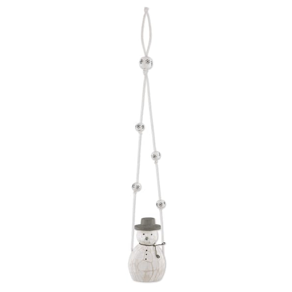East of India Wooden Hanging Mobile | Snowman With Snowflakes Hanging Decoration East of India Wooden Hanging Mobile - Snowman With Snowflakes