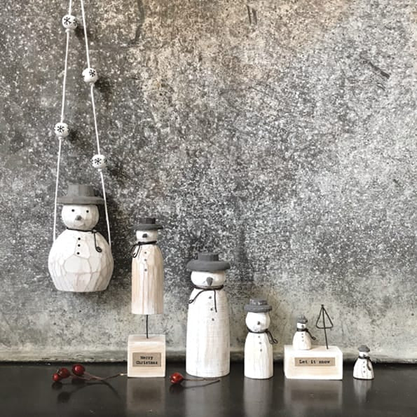 East of India Wooden Hanging Mobile | Snowman With Snowflakes Hanging Decoration East of India Wooden Hanging Mobile - Snowman With Snowflakes