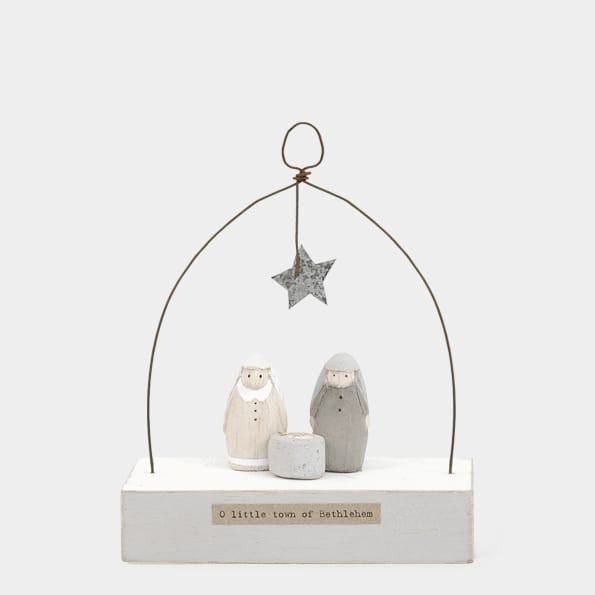 East of India Wooden Nativity Scene, O Little Town of Bethlehem Christmas Decoration East of India Wooden Nativity Scene - O Little Town of Bethlehem