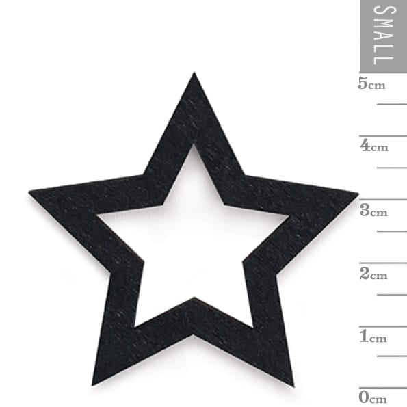 East of India Wooden Outline Stars Black | Pack of 10 Christmas Decoration East of India Wooden Outline Stars - Black, Pack of 10