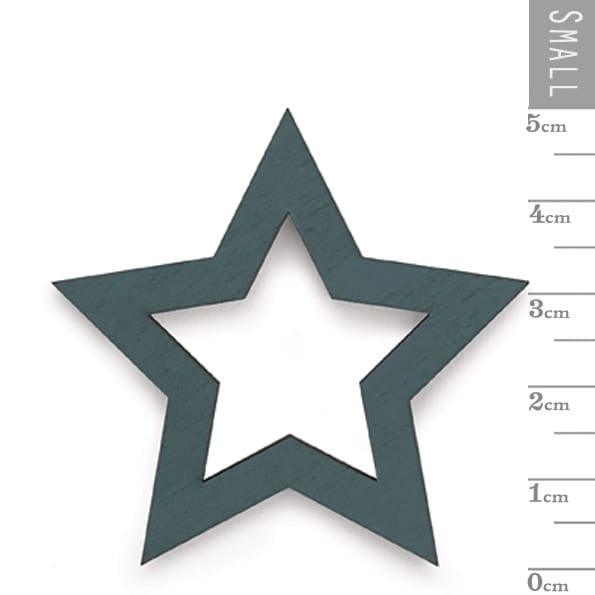 East of India Wooden Outline Stars Green | Pack of 10 Christmas Decoration East of India Wooden Outline Stars - Green, Pack of 10