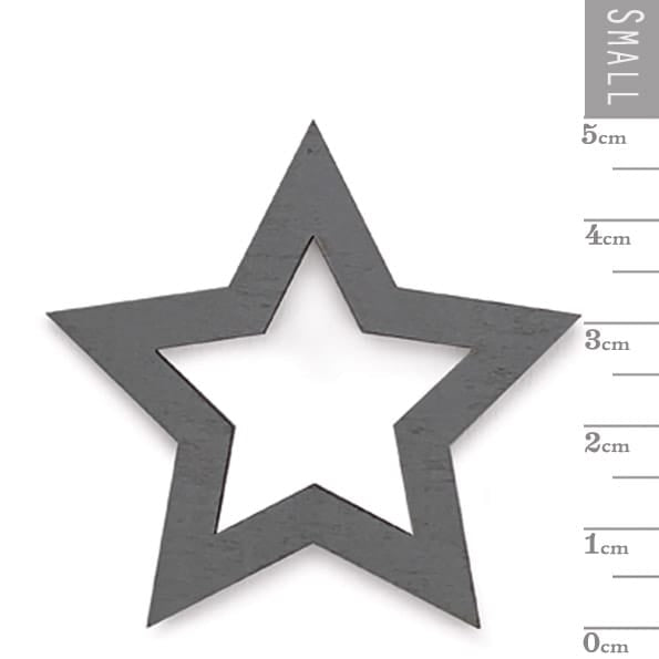 East of India Wooden Outline Stars Grey | Pack of 10 Christmas Decoration East of India Wooden Outline Stars - Grey, Pack of 10
