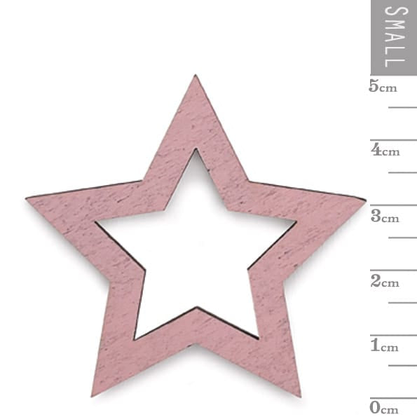 East of India Wooden Outline Stars Pink | Pack of 10 Christmas Decoration East of India Wooden Outline Stars - Pink, Pack of 10