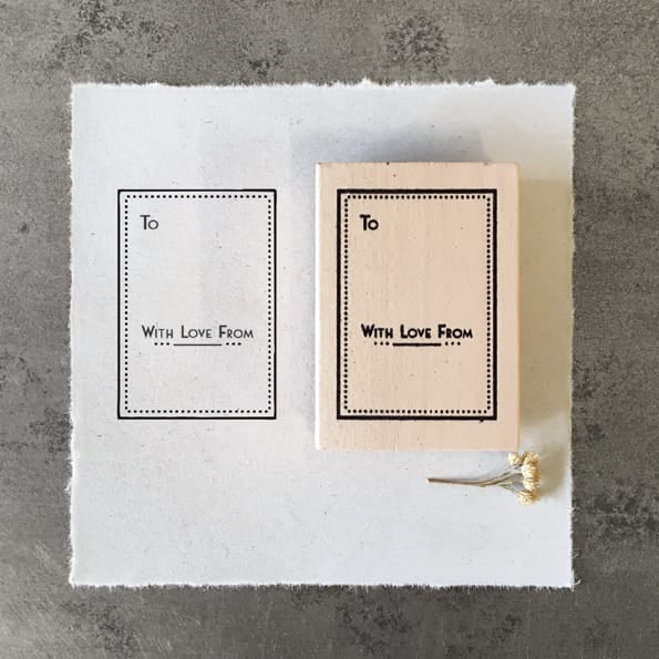 East of India Wooden Rubber Stamp | To...With Love From Stationery East of India Wooden Rubber Stamp - To...With Love From