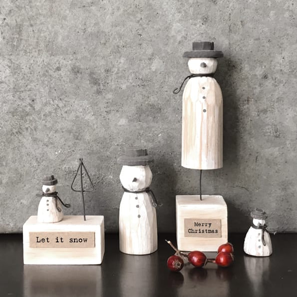 East of India Wooden Snowman on Stand Christmas Decoration Christmas Decoration East of India Wooden Snowman on Stand Christmas Decoration