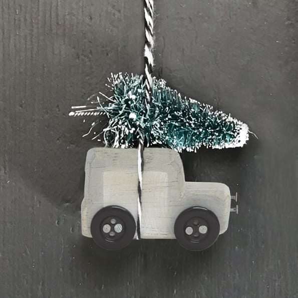 East of India Wooden Van with Tree Hanging Decoration | Small Hanging Decoration East of India Wooden Van with Tree on Roof Hanging Decoration - Small