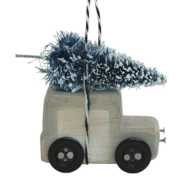 East of India Wooden Van with Tree Hanging Decoration | Small Hanging Decoration East of India Wooden Van with Tree on Roof Hanging Decoration - Small