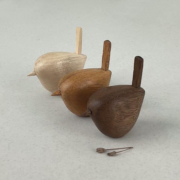 East of India Wren Ornament - White Wood Hanging Decoration East of India Wren Ornament - White Wood