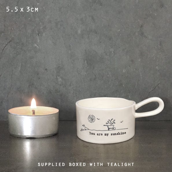 East of India ‘You Are My Sunshine' Handled Candle Holder gift East of India ‘You Are My Sunshine' Handled Candle Holder