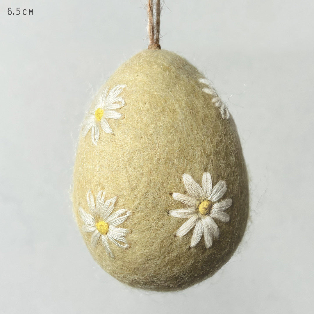 Easter Embroidered Daisy Egg - Yellow easter decorations Easter Embroidered Daisy Egg - Yellow