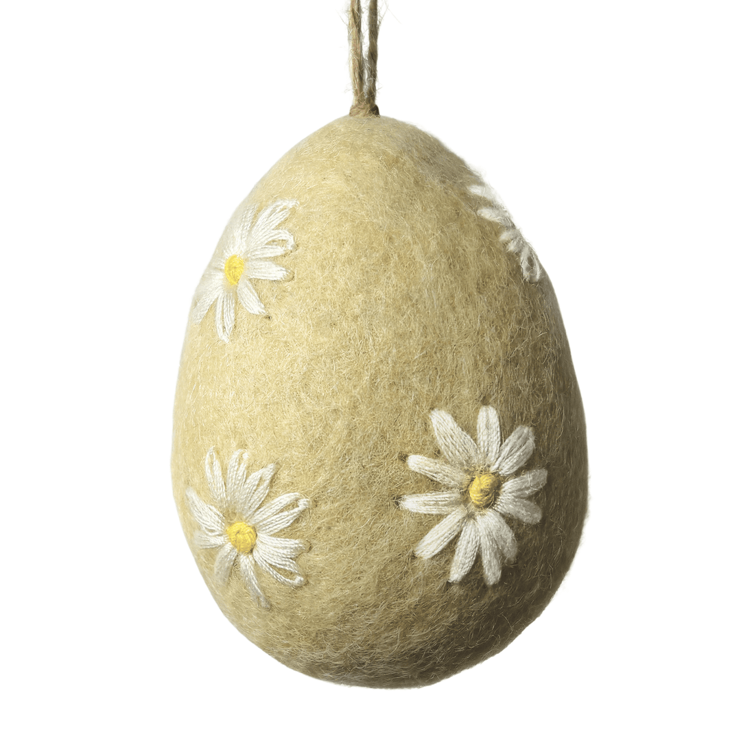 Easter Embroidered Daisy Egg - Yellow easter decorations Easter Embroidered Daisy Egg - Yellow