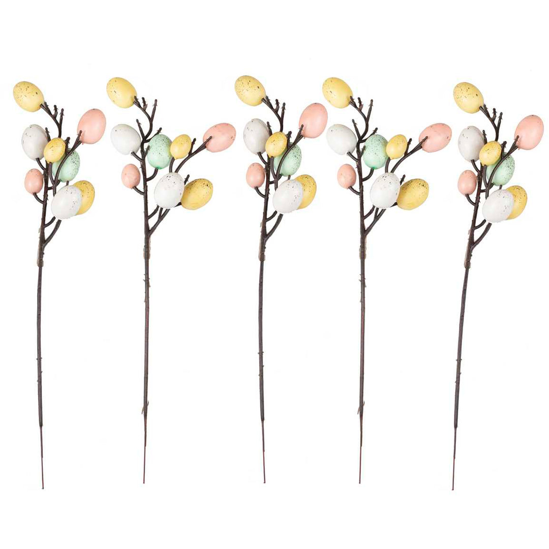 Easter Stems & Egg Decorations - Easter Party Supplies UK Decor Easter Stems & Egg Decoration - Pack of 5