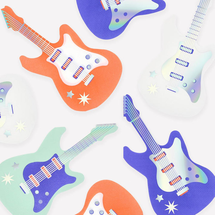 Electric Guitar Party Napkins x 16 | Meri Meri Rock Star Party party napkins Electric Guitar Party Napkins x 16