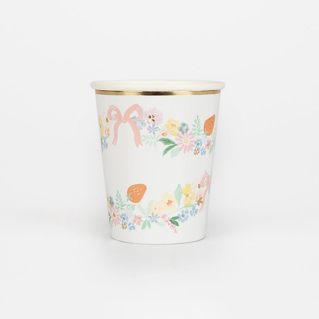 Elegant Floral Party Cups x 8 | Meri Meri party cups Elegant Floral Party Cups x 8
