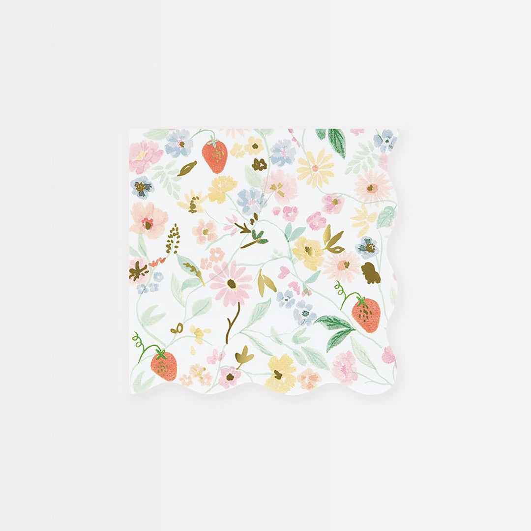 Elegant Floral Small Party Napkins x 16 | Meri Meri party napkins Elegant Floral Small Party Napkins x 16