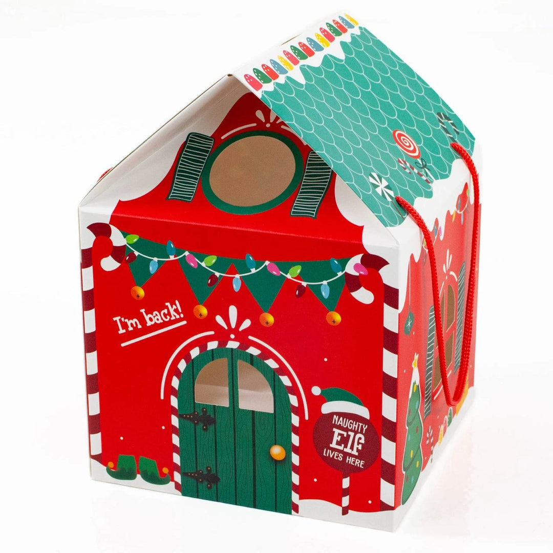 Elf Arrival House Box with Handles x 1 - Christmas Elf Box elf doll Elf Arrival House Box with Handles x 1