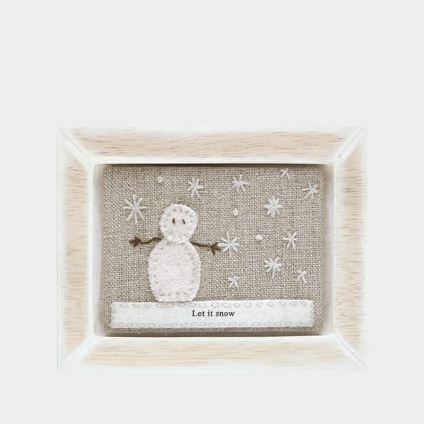 Embroidered Christmas Picture Let It Snow | East of India Christmas Decoration East of India Embroidered Christmas Picture - Let It Snow