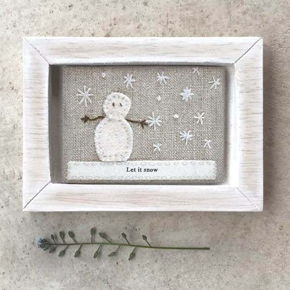 Embroidered Christmas Picture Let It Snow | East of India Christmas Decoration East of India Embroidered Christmas Picture - Let It Snow