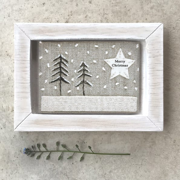 Embroidered Christmas Picture Merry Christmas | East of India Christmas Decoration East of India Embroidered Christmas Picture - Merry Christmas