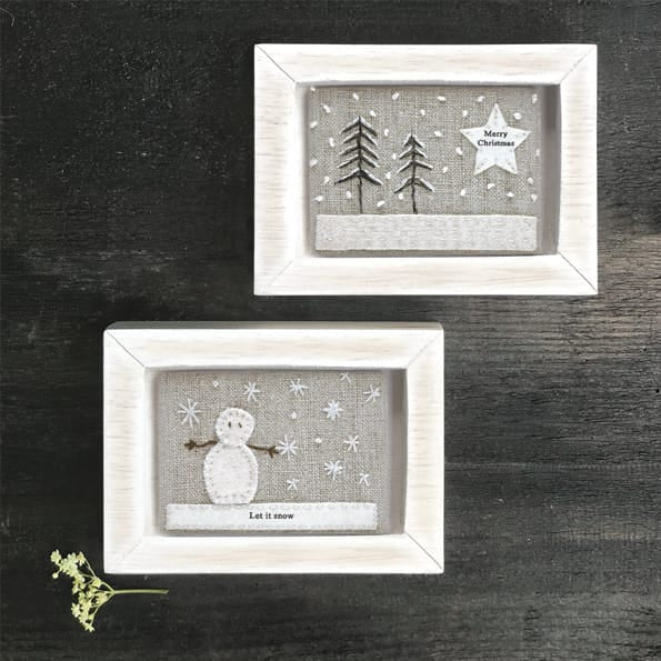 Embroidered Christmas Picture Merry Christmas | East of India Christmas Decoration East of India Embroidered Christmas Picture - Merry Christmas