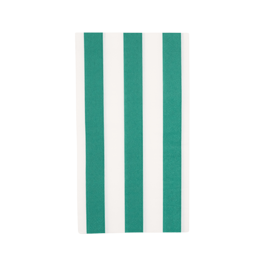 Emerald Green Cabana Stripe Party Napkins x 20 - Bonjour Fête Party Paper Napkins Emerald Green Cabana Stripe Party Napkins x 20