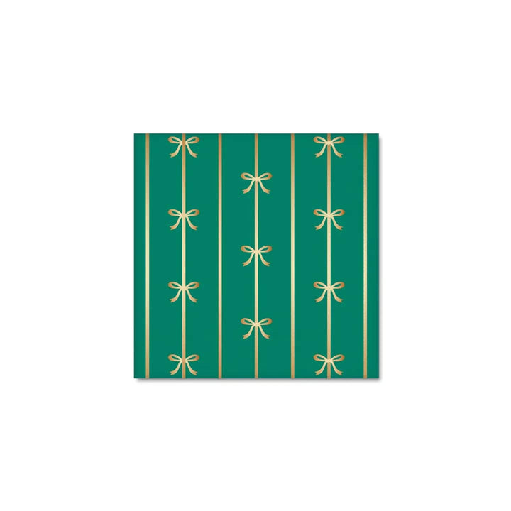 Emerald Green Signature Bow Small Party Napkins x 20 - Bow Party Bonjour Fête Paper Napkins Emerald Green Signature Bow Small Napkins x 20