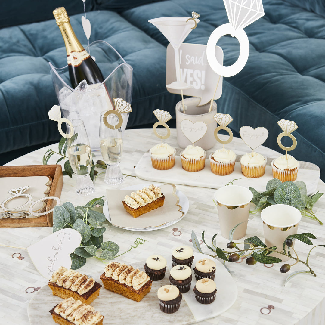 Engaged Food Picks - 12 Pack | Engagement Party Supplies UK Party Tableware Engaged Food Picks - 12 Pack