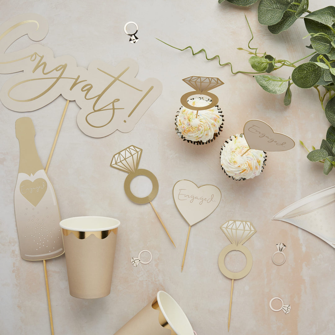 Engaged Food Picks - 12 Pack | Engagement Party Supplies UK Party Tableware Engaged Food Picks - 12 Pack