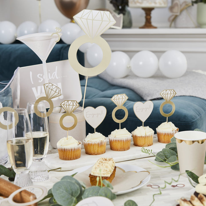 Engaged Food Picks - 12 Pack | Engagement Party Supplies UK Party Tableware Engaged Food Picks - 12 Pack