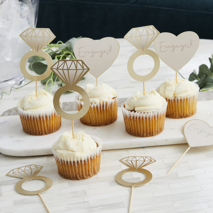 Engaged Food Picks - 12 Pack | Engagement Party Supplies UK Party Tableware Engaged Food Picks - 12 Pack