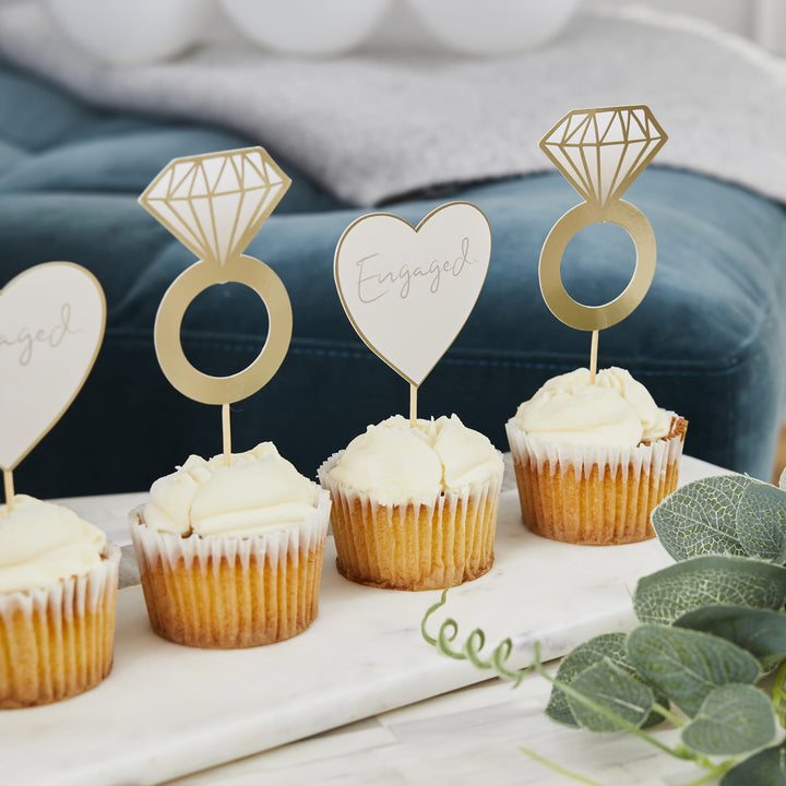 Engaged Food Picks - 12 Pack | Engagement Party Supplies UK Party Tableware Engaged Food Picks - 12 Pack