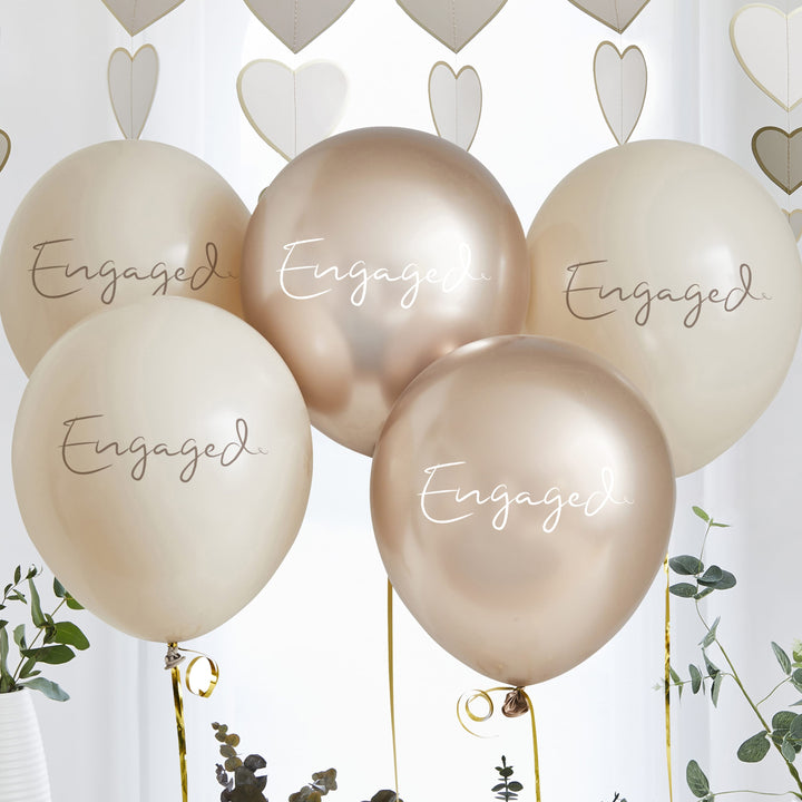 Engaged Party Balloons x 5 | Engagement Party Supplies UK Balloons Engaged Party Balloons x 5