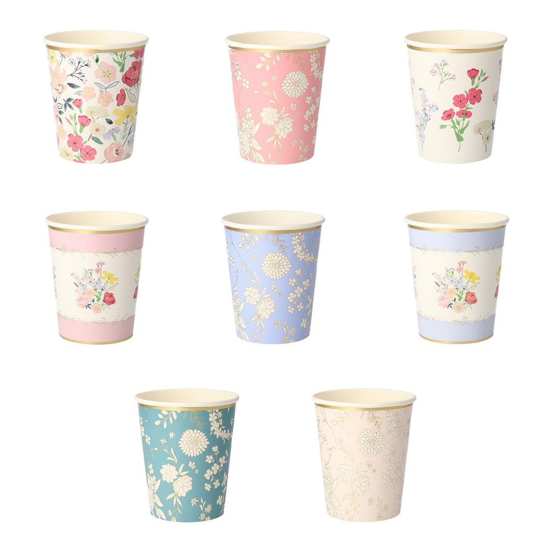 English Garden Party Cups x 8 | Meri Meri party cups English Garden Party Cups x 8