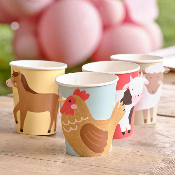 party cups Farm Animals Paper Party Cups x 8