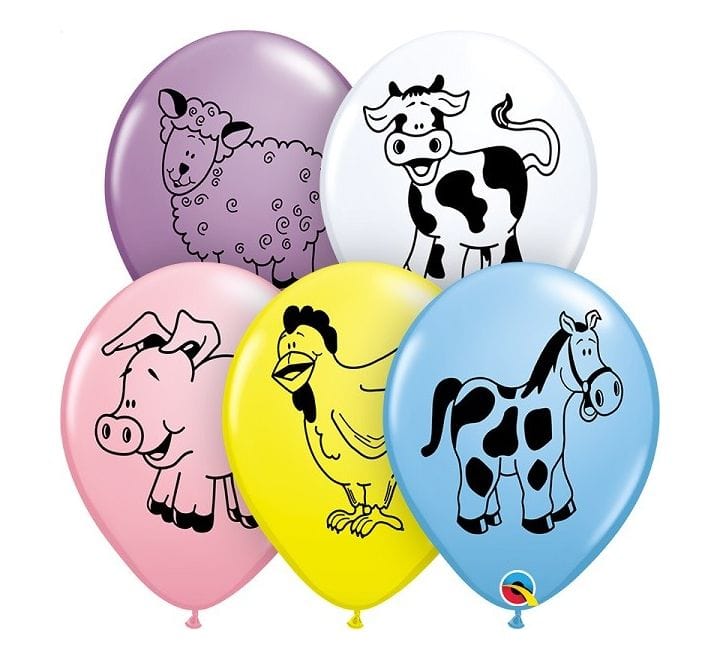 Balloons Farmyard Party Latex Balloons - pack of 25