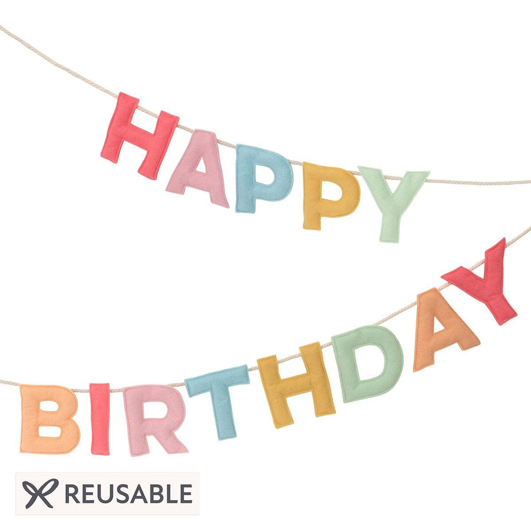 Felt Happy Birthday Party Garland | Meri Meri Bunting Felt Happy Birthday Party Garland
