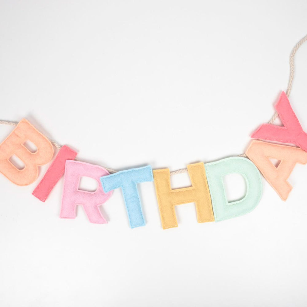 Felt Happy Birthday Party Garland | Meri Meri Bunting Felt Happy Birthday Party Garland