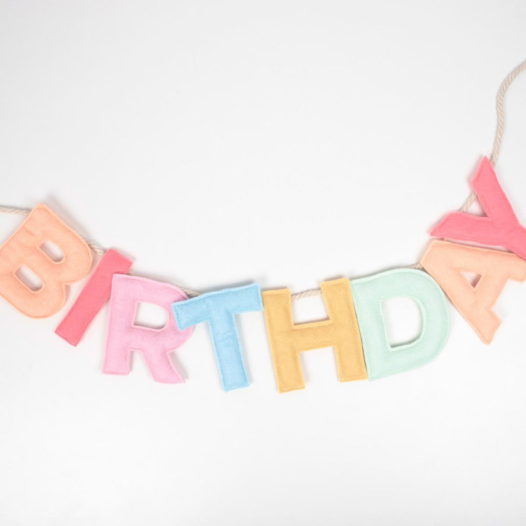 Felt Happy Birthday Party Garland | Meri Meri Bunting Felt Happy Birthday Party Garland