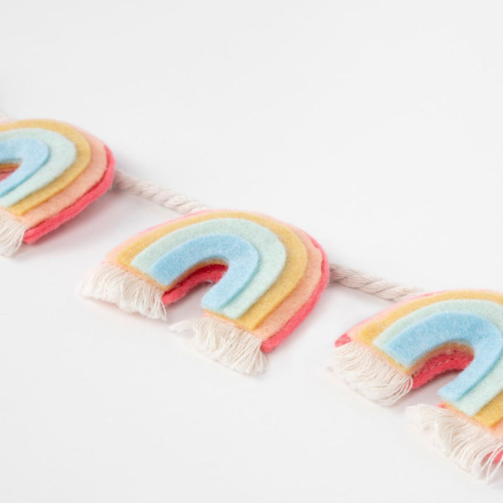 Felt Rainbow Garland | Nursery &amp; Party Decor UK Garlands Felt Rainbow Garland