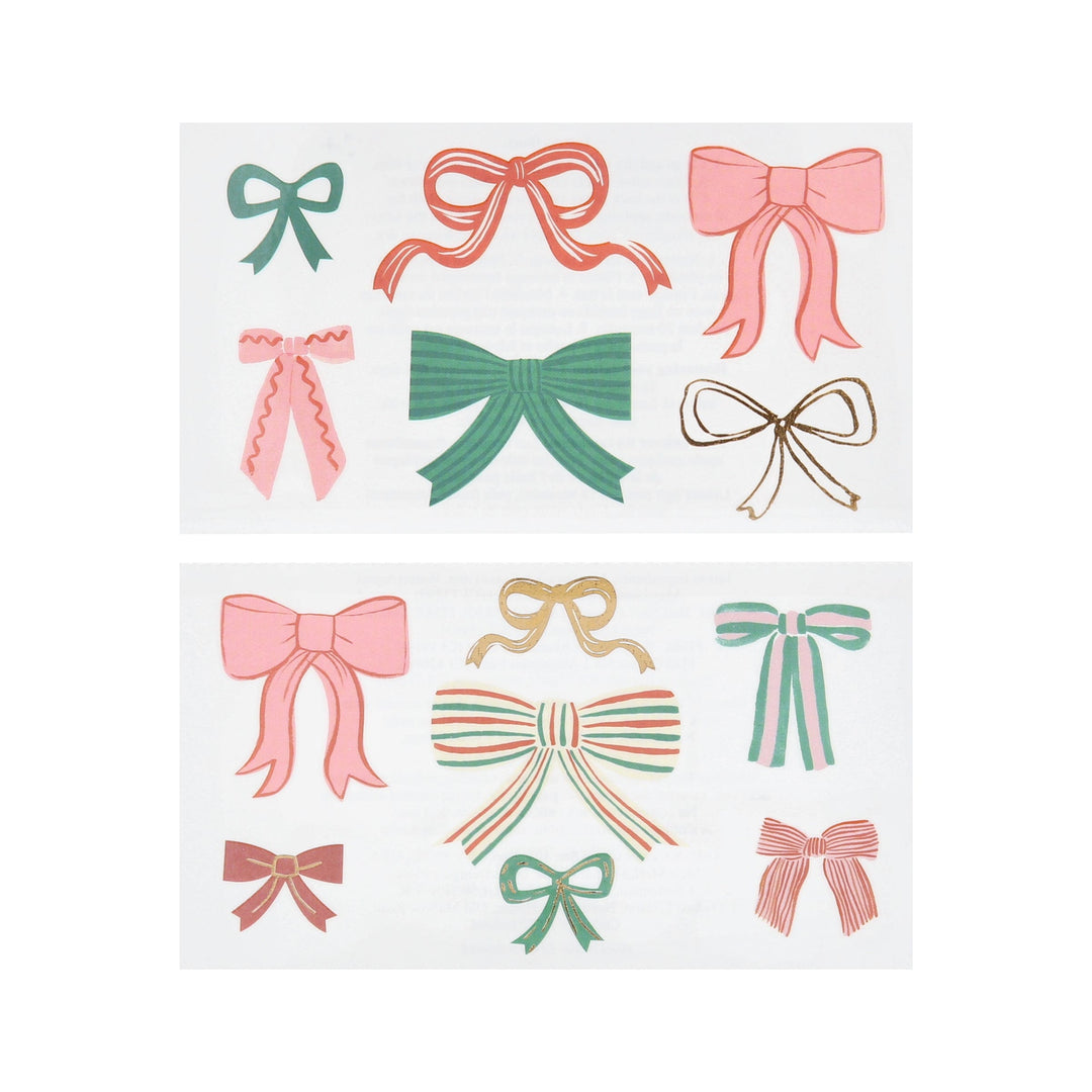 Festive Bows Temporary Tattoos | Meri Meri Christmas Stocking Fillers temporary tattoos Festive Bows Temporary Tattoos