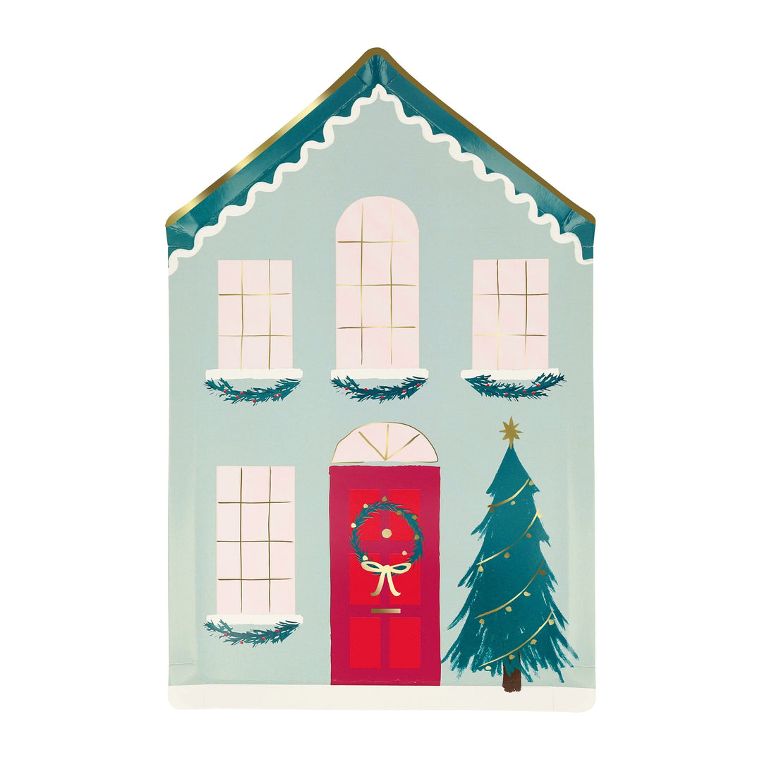 Festive House Christmas Party Plates x 8 | Meri Meri Christmas Table party plates Festive House Christmas Party Plates x 8