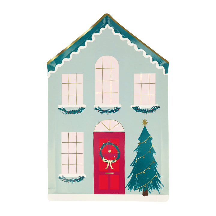 Festive House Christmas Party Plates x 8 | Meri Meri Christmas Table party plates Festive House Christmas Party Plates x 8