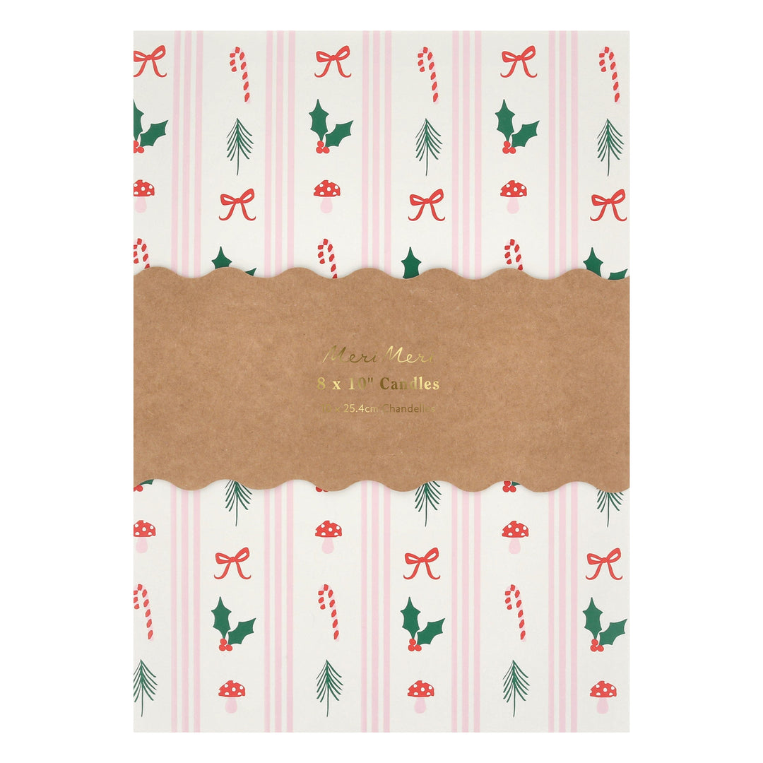 Festive Icons Christmas Table Candles x 8 | Meri Meri Christmas Candles Candle Festive Icons Christmas Table Candles x 8