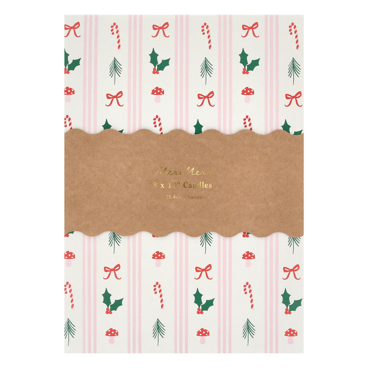 Festive Icons Christmas Table Candles x 8 | Meri Meri Christmas Candles Candle Festive Icons Christmas Table Candles x 8