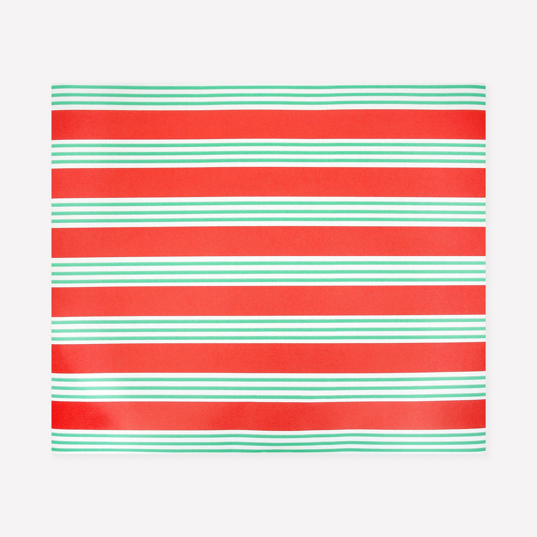 Festive Stripe Christmas Paper Table Runner | Meri Meri Christmas Table Tableware Festive Stripe Christmas Paper Table Runner