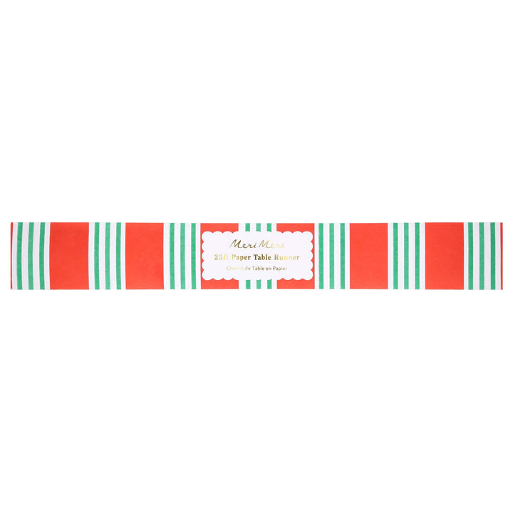 Festive Stripe Christmas Paper Table Runner | Meri Meri Christmas Table Tableware Festive Stripe Christmas Paper Table Runner